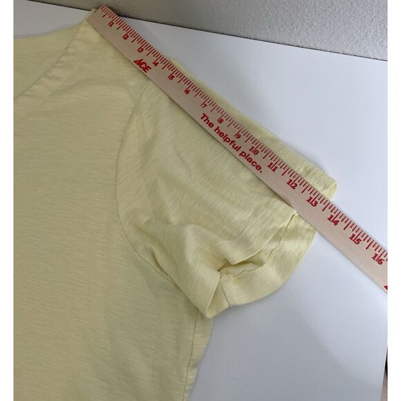 J.Jill Plus Size 3X Pima Cotton Slub-Knit V-Neck Tee Shirt SS Butter Yellow #5 - Picture 5 of 7